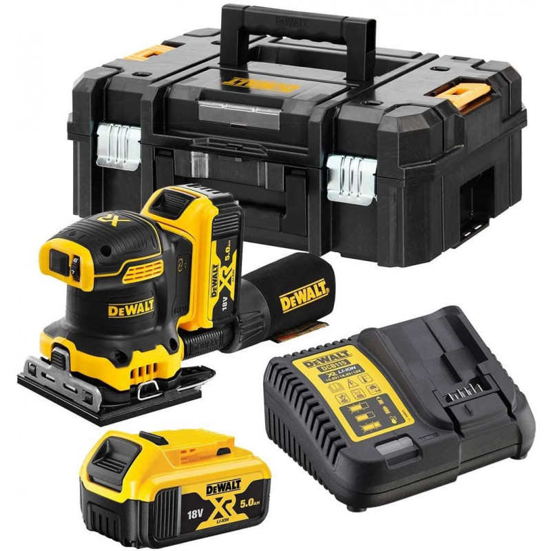 DeWalt DCW200P2 Cordless Brushless 18V XR 1/4 Sheet Palm Sander 2x 5Ah FULL KIT