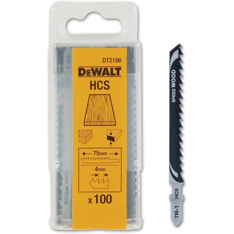 Dewalt  DT2186 HCS Jig Saw Blade Wood, Pack of 100, 60 mm