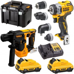 DeWalt DCK2110L2T 12v XR DCH072 SDS Drill & DCD703 Multi Head Drill Driver FULL KIT (2x3Ah)