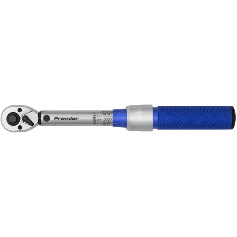 Sealey STW902 3/8'' Square Drive 5-25Nm Calibrated Torque Wrench Micrometer Style