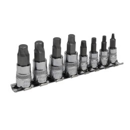 Sealey AK65600 Hex Socket Bit Set Lock-On 8pc 1/4'' & 3/8'' Square Drive Metric