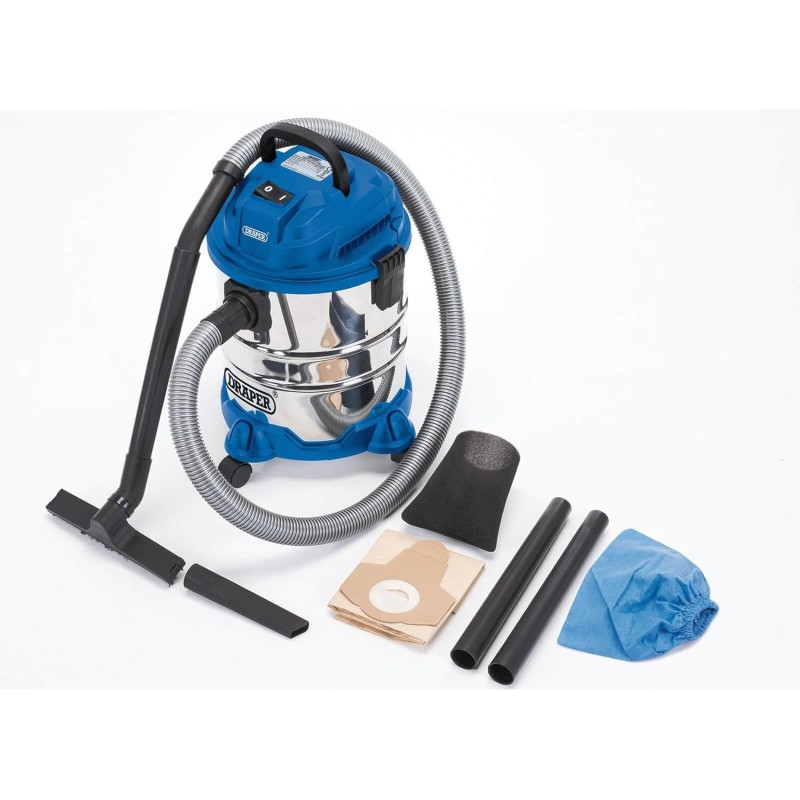 Draper 20515 Wet And Dry Vacuum Cleaner With Stainless Steel Tank 20L 1250W