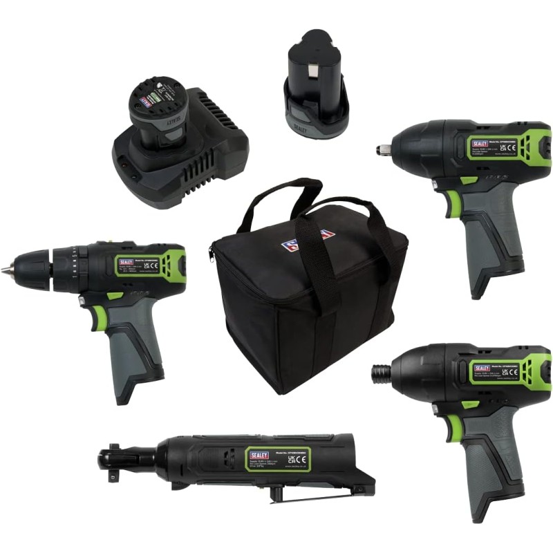 Sealey CP108VCOMBO1 SV108 Series 4 x 10.8V Cordless Combo Kit - 2 Batteries