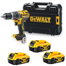 DeWalt DCD796NT Cordless 18V XR Brushless Combi Drill Set With 3x 5Ah DCB184 Batteries And Carry Case