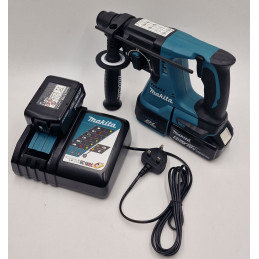 Makita DHR242 18V SDS+ Brushless Rotary Hammer Drill with 2x 5Ah battery and Charger