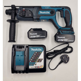 Makita DHR241 18V Li-ion Cordless Rotary Hammer Drill with 2x 5Ah battery and Charger